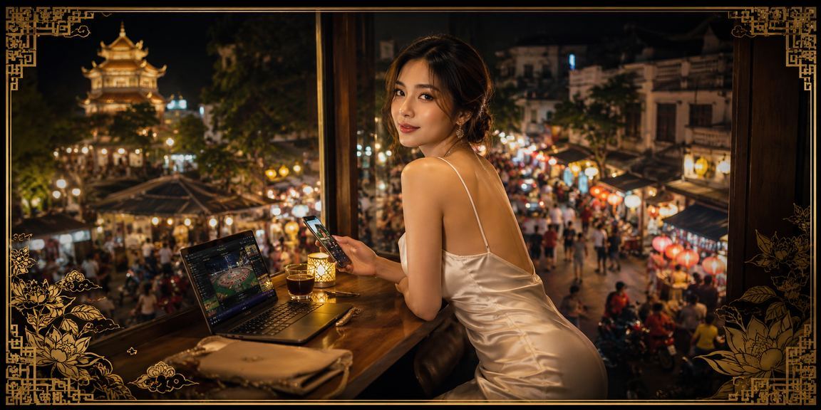 Người dùng Hà Nội theo dõi kết quả cá cược thể thao tại quán cà phê buổi tối