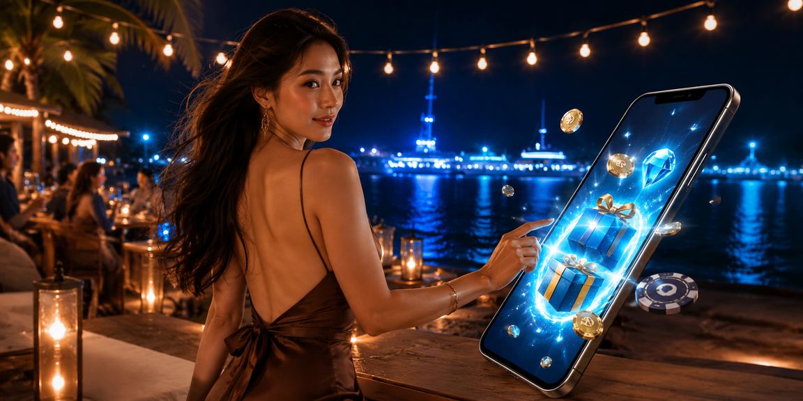 Người chơi tại Phú Quốc đăng ký tài khoản và nhận bonus tại quán cà phê ven biển
